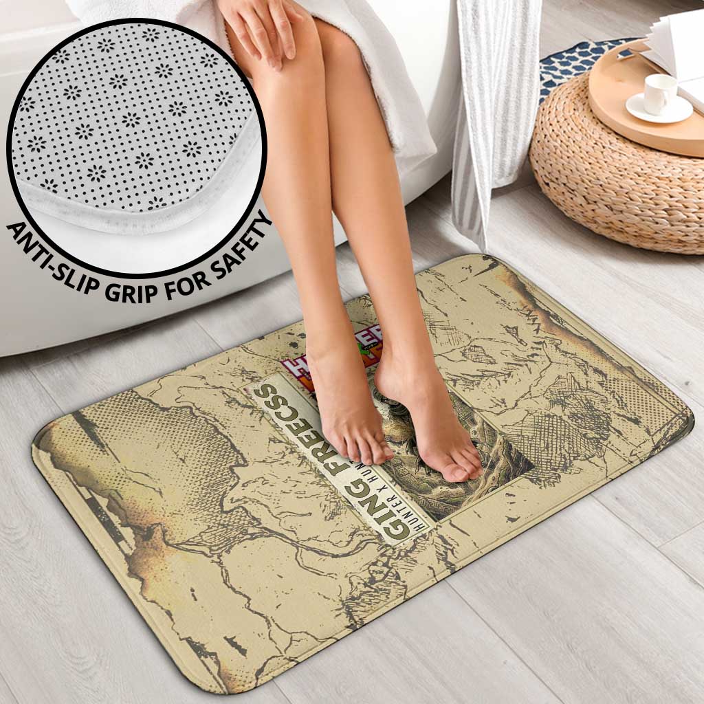 Ging Freecss Theme Desert Explorer Design Bathroom Set with Ancient Map Background and Adventure Card Artwork - The Mazicc