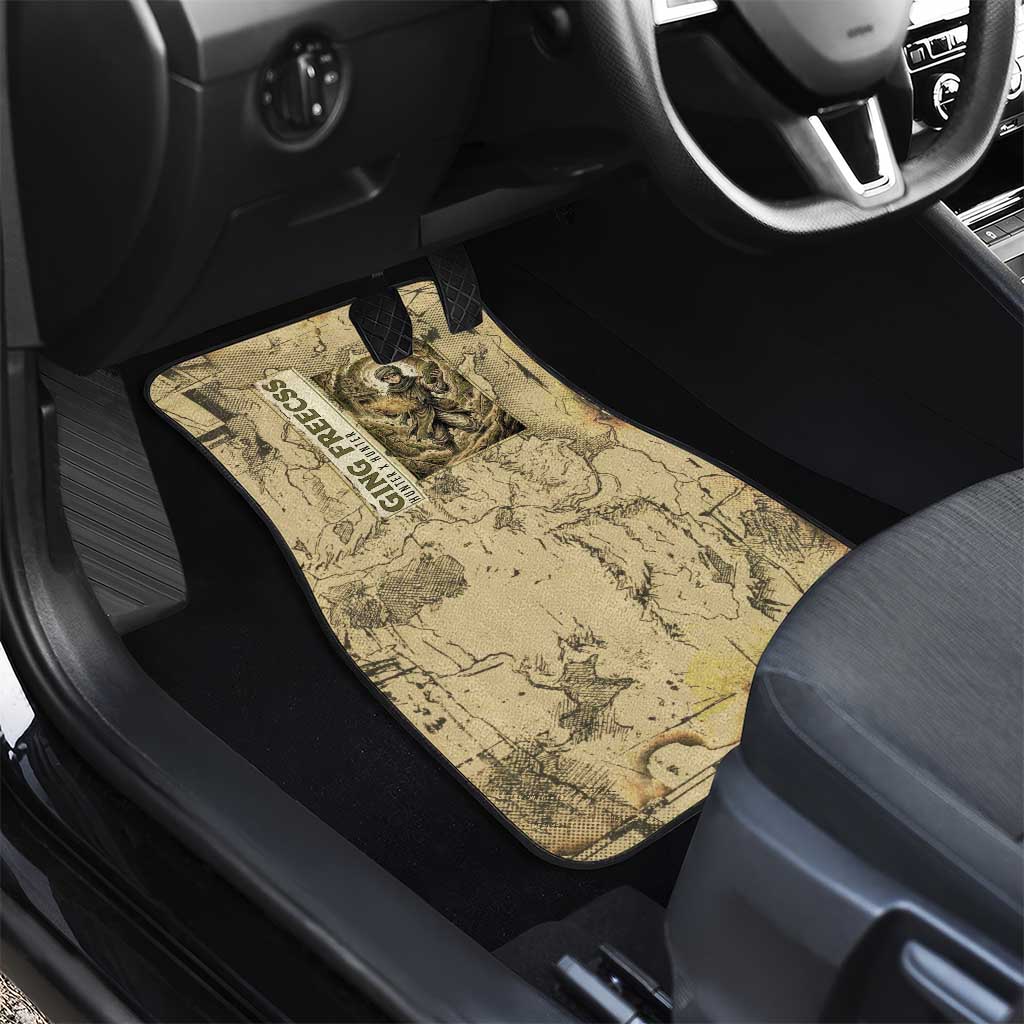 Ging Freecss Theme Desert Explorer Design Car Mats with Ancient Map Background and Adventure Card Artwork - The Mazicc