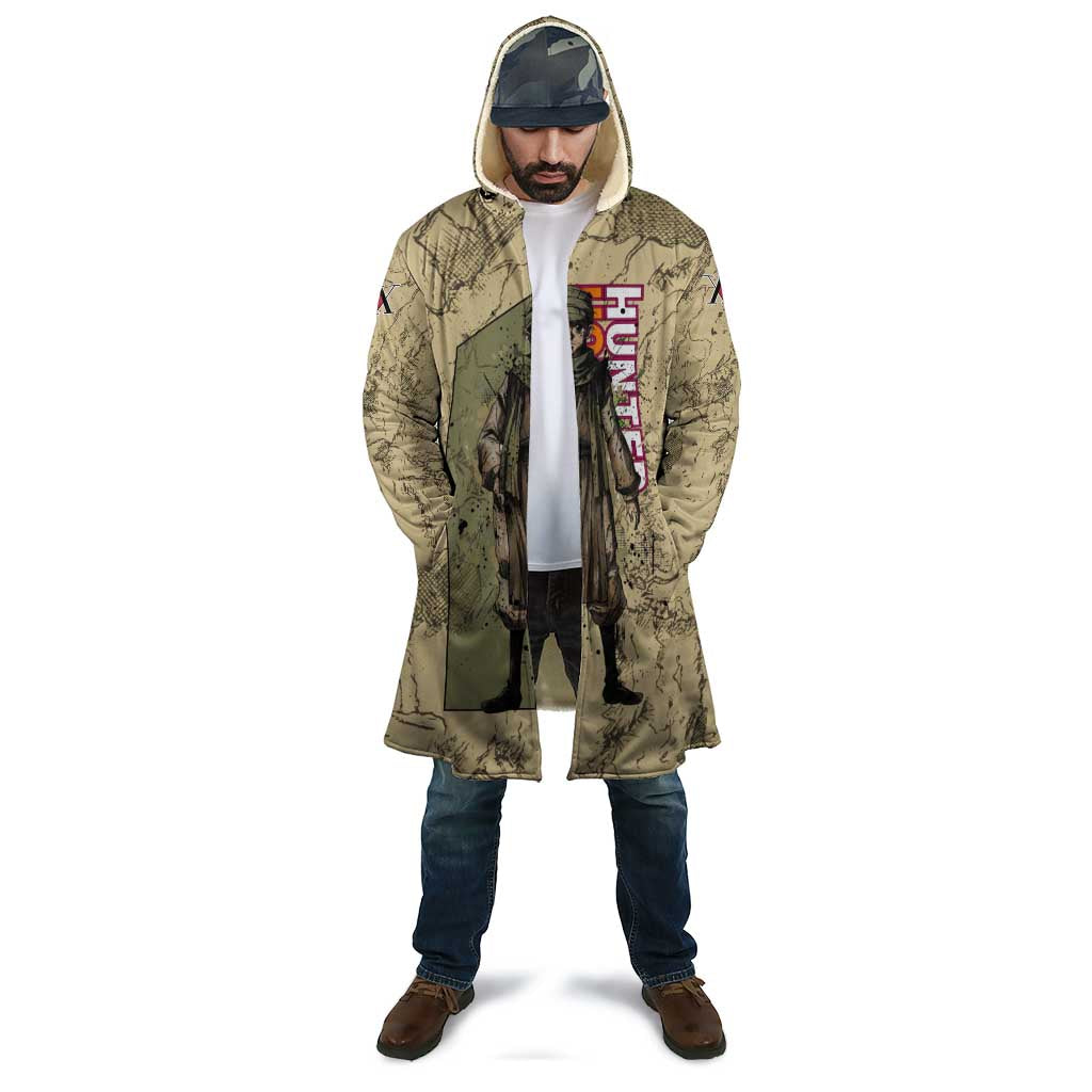 Ging Freecss Theme Desert Explorer Design Cloak with Ancient Map Background and Adventure Card Artwork - The Mazicc