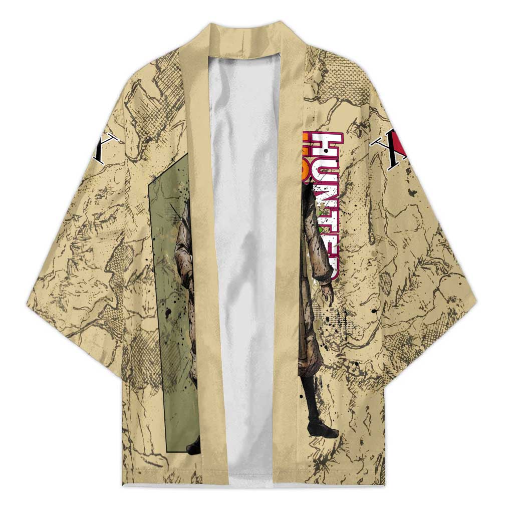 Ging Freecss Theme Desert Explorer Design Kimono with Ancient Map Background and Adventure Card Artwork - The Mazicc