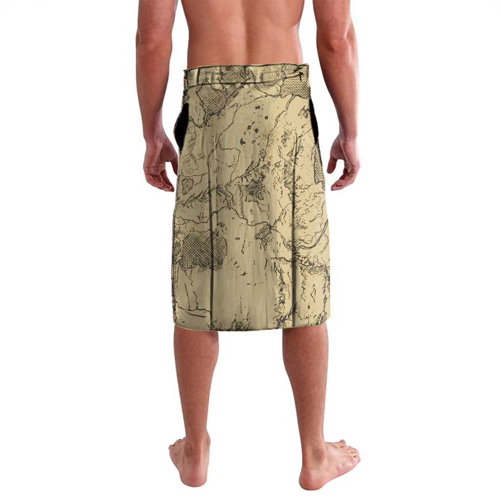 Ging Freecss Theme Desert Explorer Design Lavalava with Ancient Map Background and Adventure Card Artwork - The Mazicc