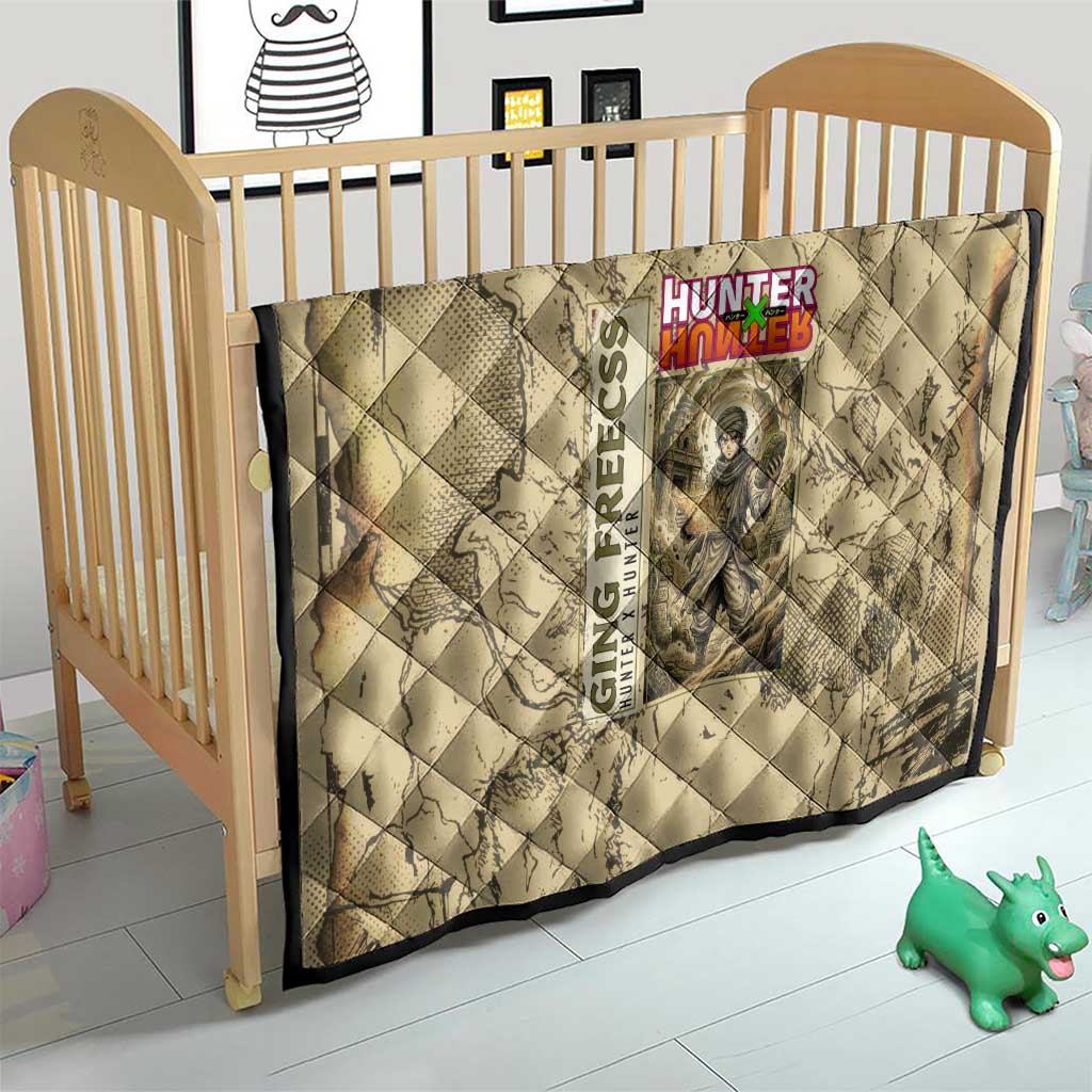 Ging Freecss Theme Desert Explorer Design Quilt with Ancient Map Background and Adventure Card Artwork - The Mazicc