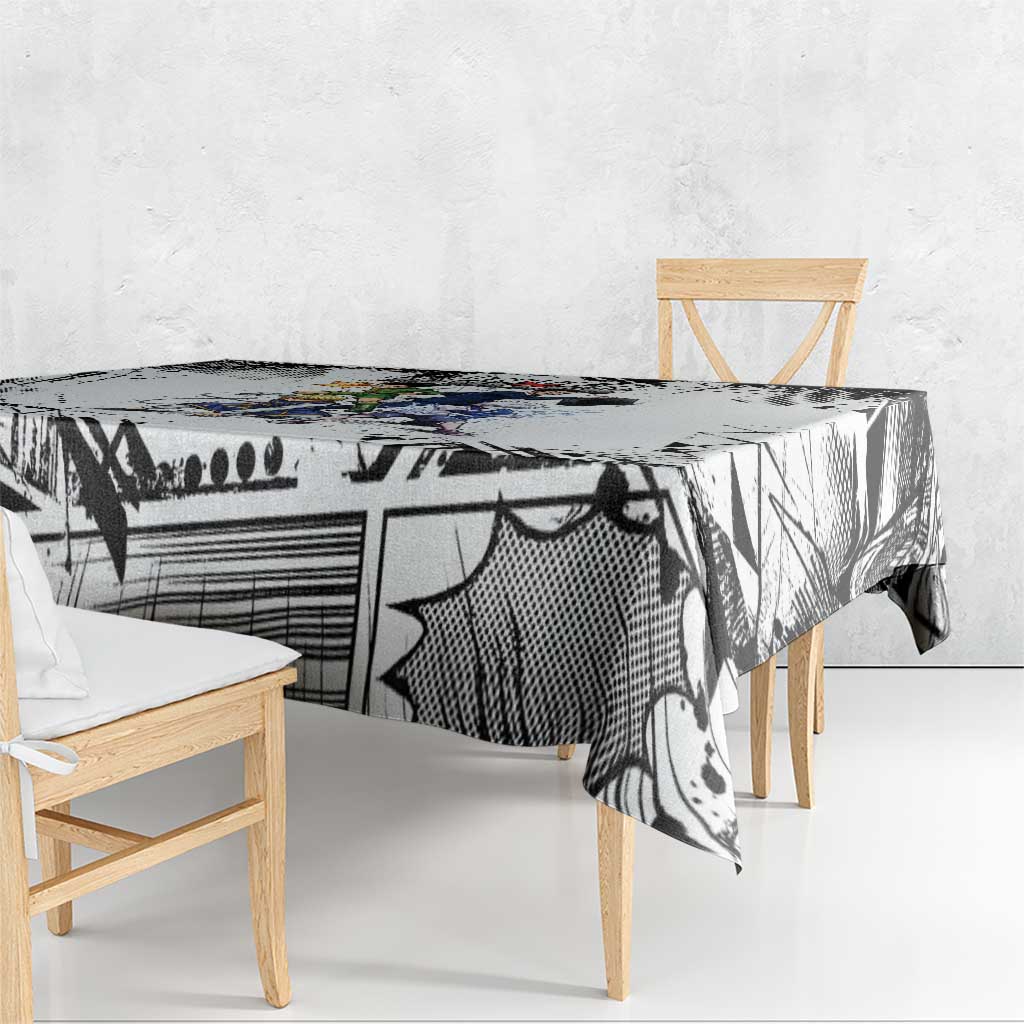 Main Characters Monochrome Graffiti Style Tablecloth with Gon Killua Kurapika and Leorio Team Design - The Mazicc