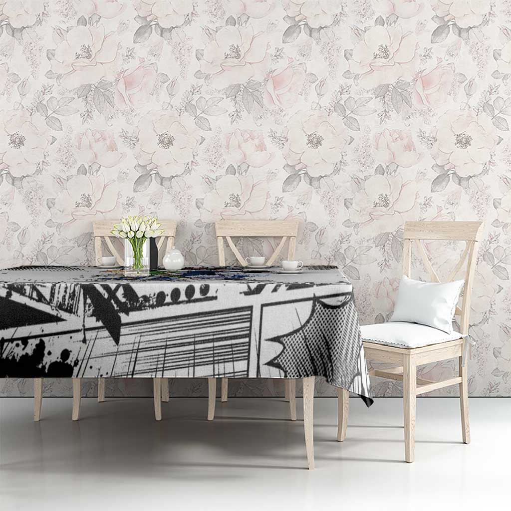 Main Characters Monochrome Graffiti Style Tablecloth with Gon Killua Kurapika and Leorio Team Design - The Mazicc