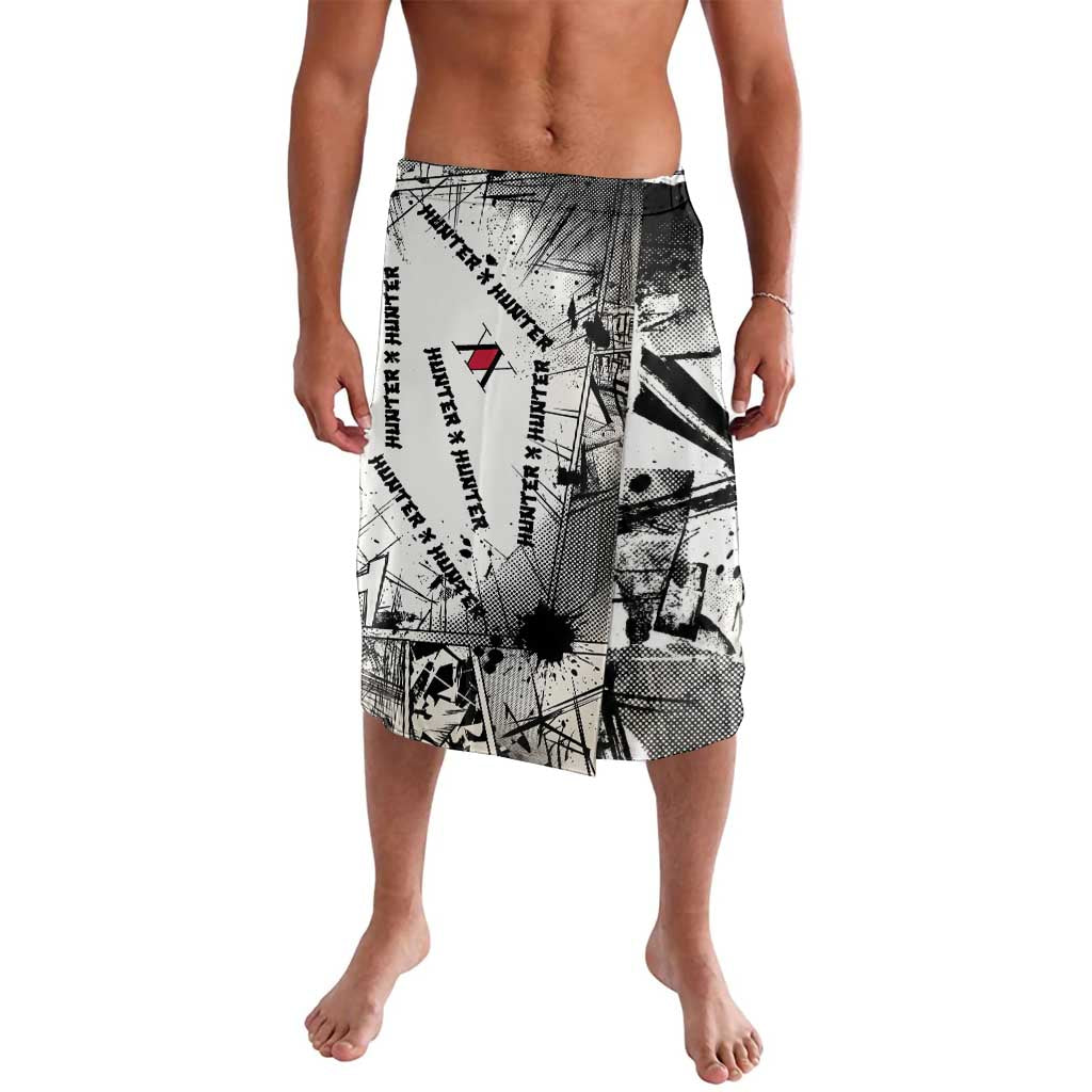 Killua Silva Illumi Team Design Lavalava with Monochrome Graffiti Background and Hunter Association Symbols - The Mazicc