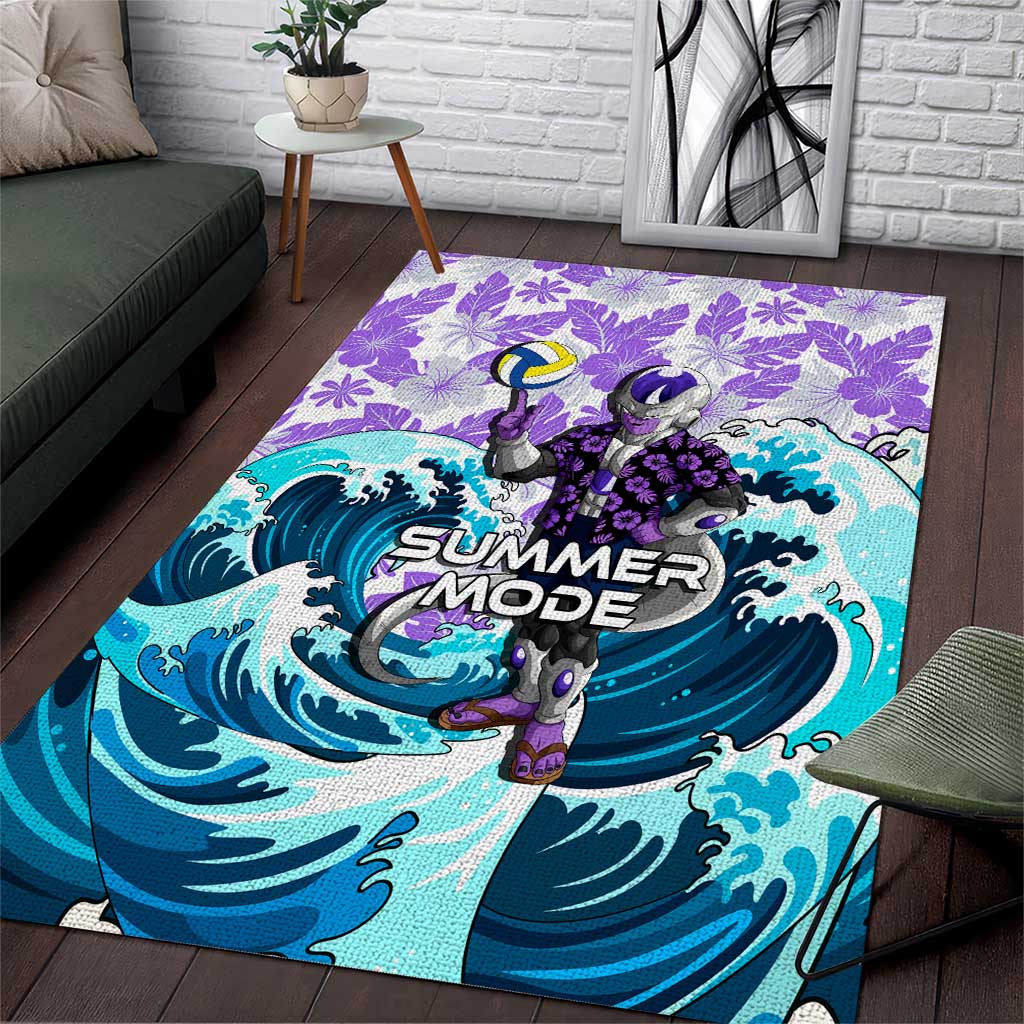 Frieza Dragon Ball Summer Theme Area Rug with Volleyball Floral Shirt and Shenron Tropical Design - The Mazicc
