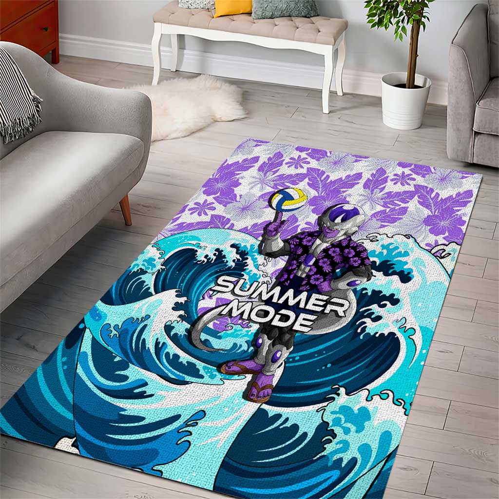 Frieza Dragon Ball Summer Theme Area Rug with Volleyball Floral Shirt and Shenron Tropical Design - The Mazicc