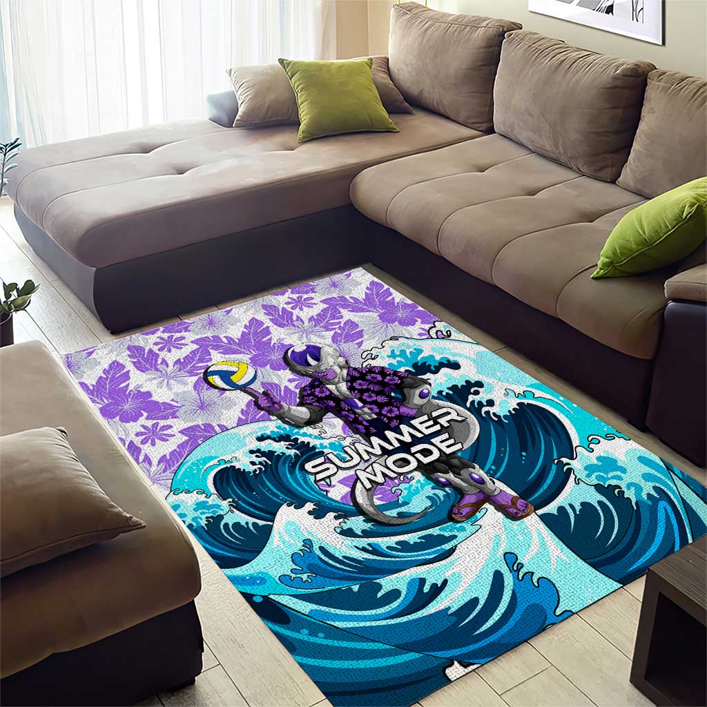 Frieza Dragon Ball Summer Theme Area Rug with Volleyball Floral Shirt and Shenron Tropical Design - The Mazicc