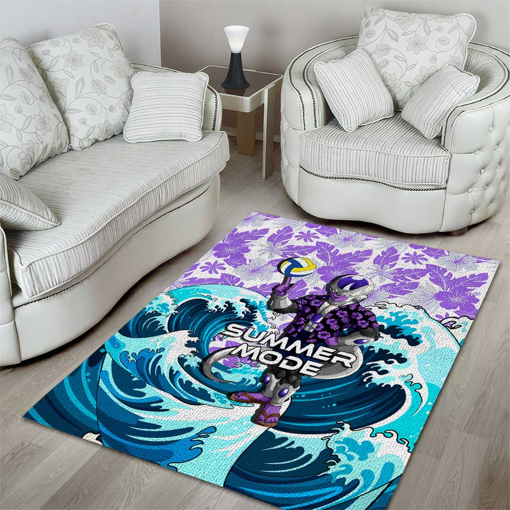 Frieza Dragon Ball Summer Theme Area Rug with Volleyball Floral Shirt and Shenron Tropical Design - The Mazicc