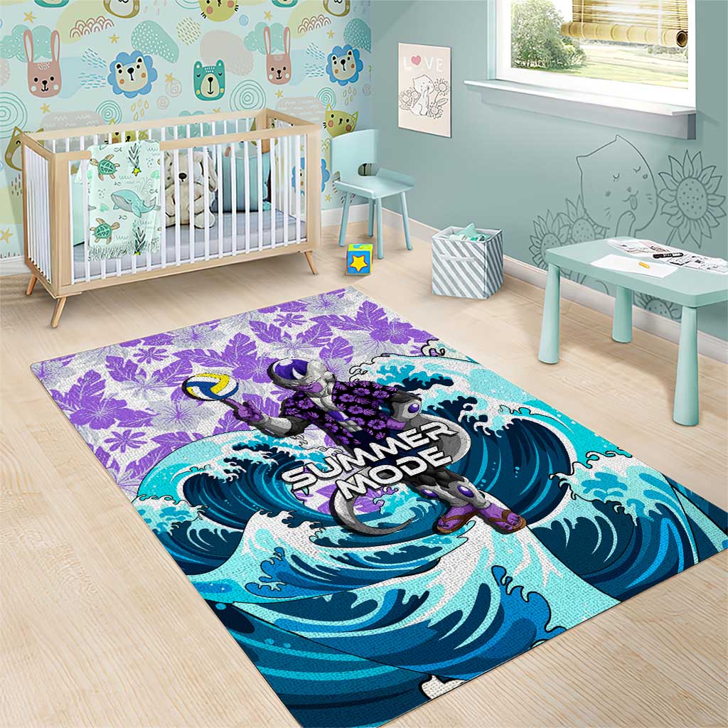 Frieza Dragon Ball Summer Theme Area Rug with Volleyball Floral Shirt and Shenron Tropical Design - The Mazicc