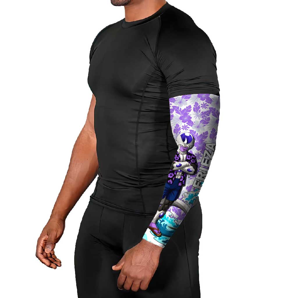 Frieza Dragon Ball Summer Theme Arm Sleeves with Volleyball Floral Shirt and Shenron Tropical Design - The Mazicc