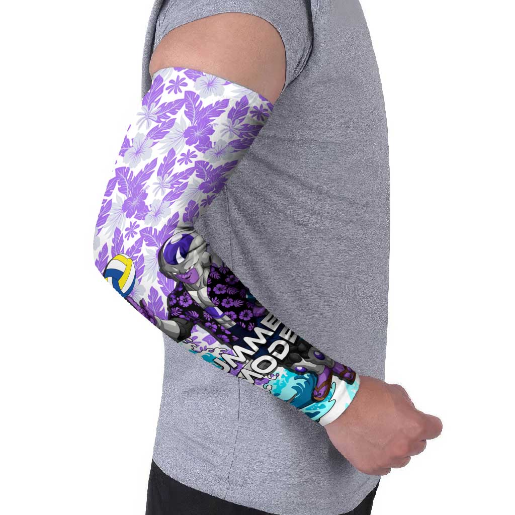 Frieza Dragon Ball Summer Theme Arm Sleeves with Volleyball Floral Shirt and Shenron Tropical Design - The Mazicc