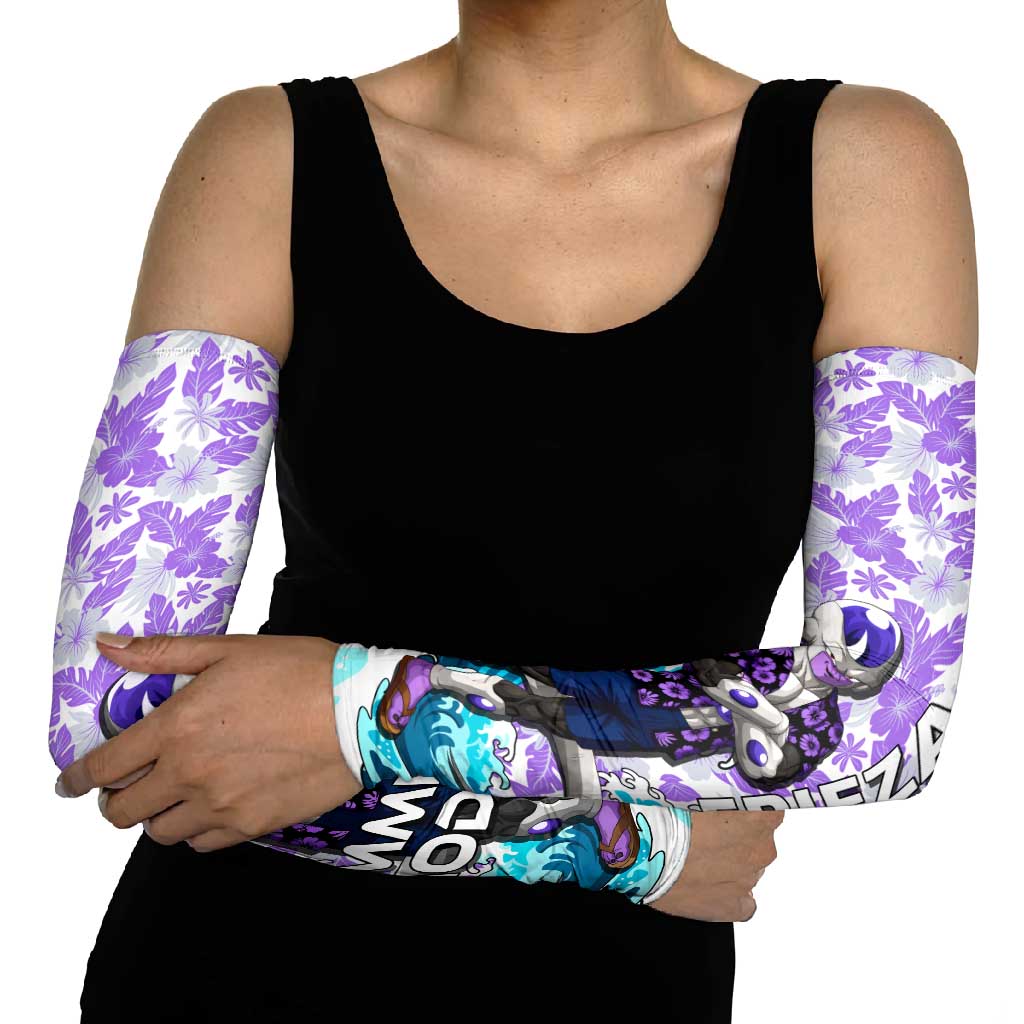 Frieza Dragon Ball Summer Theme Arm Sleeves with Volleyball Floral Shirt and Shenron Tropical Design - The Mazicc