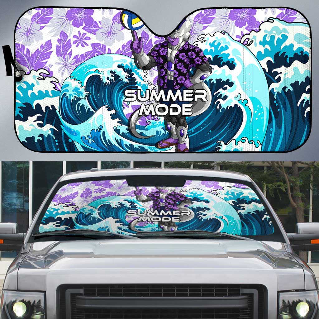 Frieza Dragon Ball Summer Theme Auto Sun Shade with Volleyball Floral Shirt and Shenron Tropical Design - The Mazicc