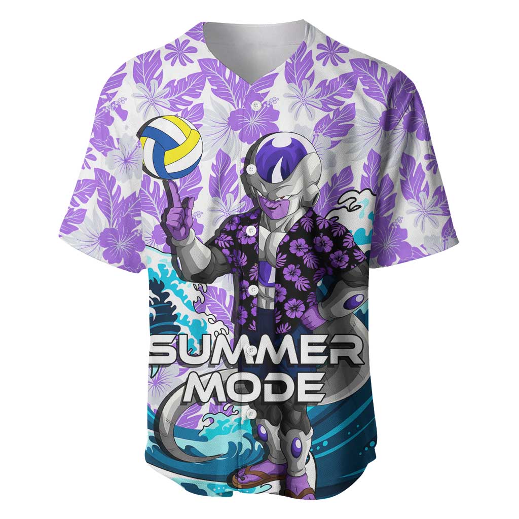 Frieza Dragon Ball Summer Theme Baseball Jersey with Volleyball Floral Shirt and Shenron Tropical Design - The Mazicc