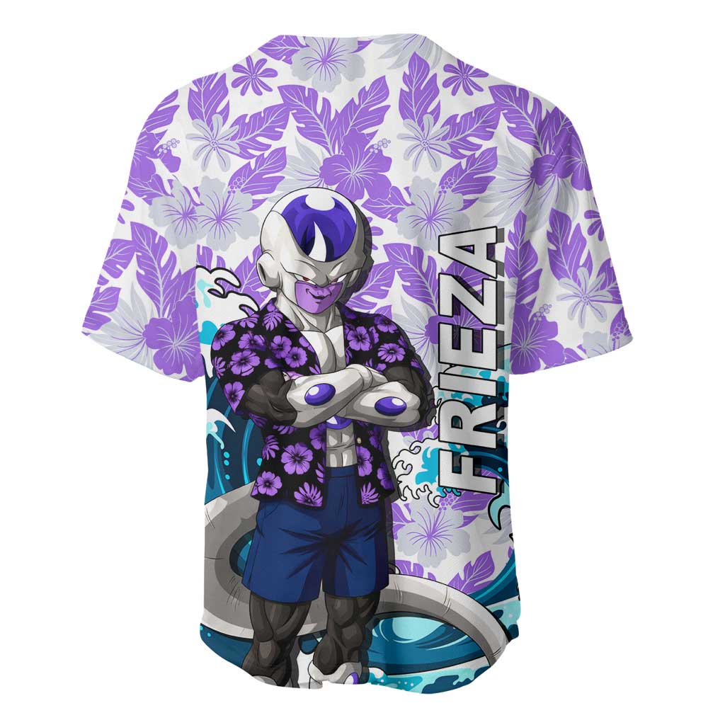 Frieza Dragon Ball Summer Theme Baseball Jersey with Volleyball Floral Shirt and Shenron Tropical Design - The Mazicc