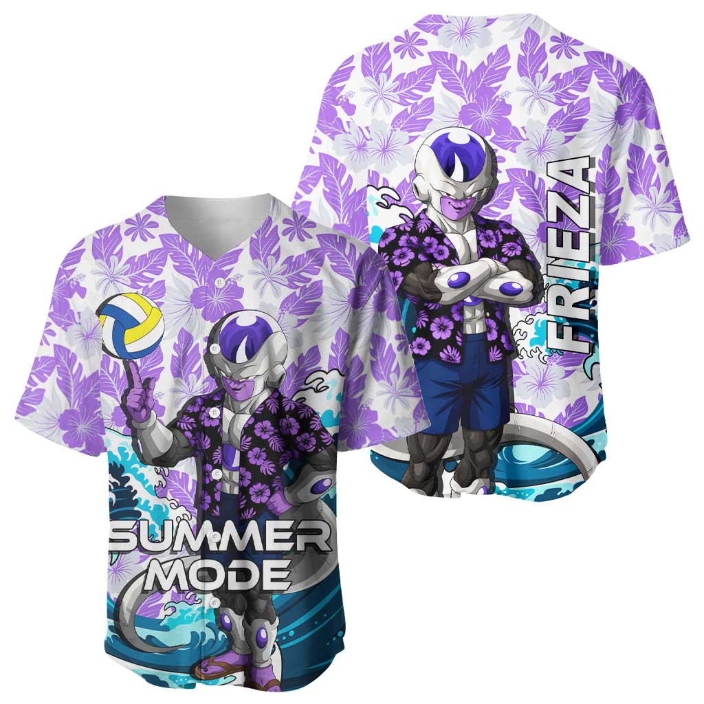 Frieza Dragon Ball Summer Theme Baseball Jersey with Volleyball Floral Shirt and Shenron Tropical Design - The Mazicc