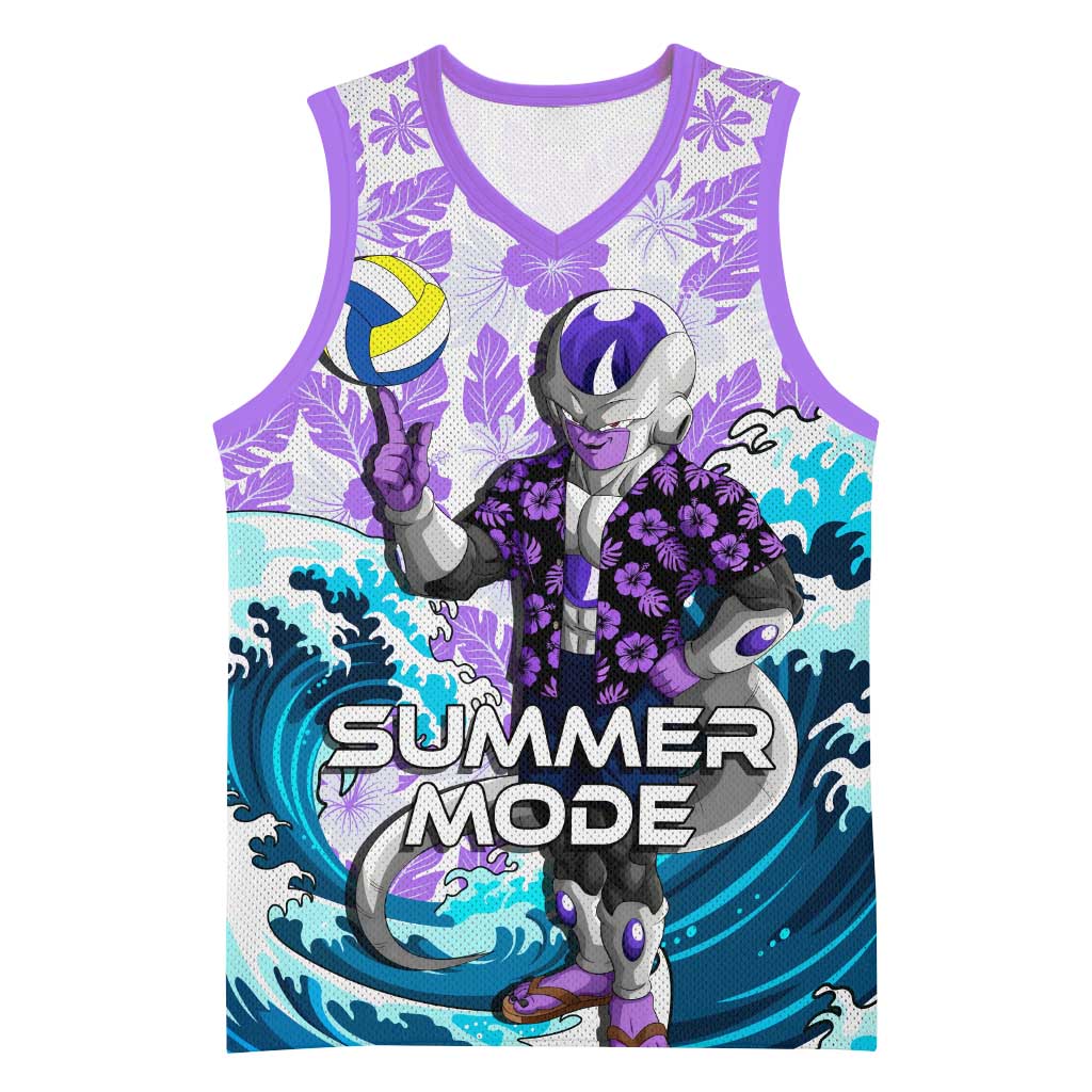 Frieza Dragon Ball Summer Theme Basketball Jersey with Volleyball Floral Shirt and Shenron Tropical Design - The Mazicc
