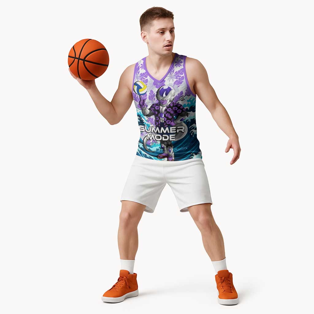 Frieza Dragon Ball Summer Theme Basketball Jersey with Volleyball Floral Shirt and Shenron Tropical Design - The Mazicc