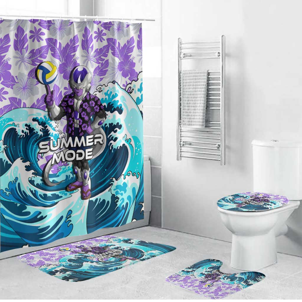 Frieza Dragon Ball Summer Theme Bathroom Set with Volleyball Floral Shirt and Shenron Tropical Design - The Mazicc