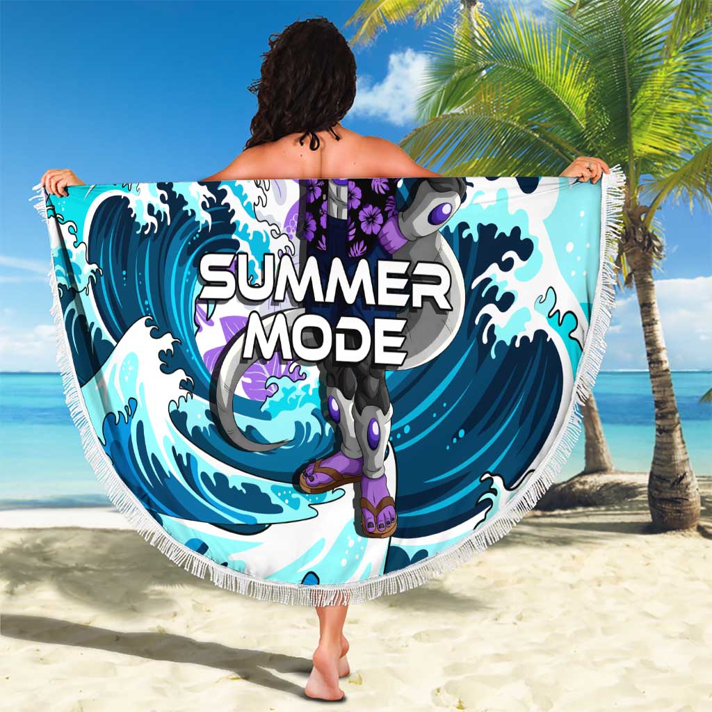 Frieza Dragon Ball Summer Theme Beach Blanket with Volleyball Floral Shirt and Shenron Tropical Design - The Mazicc