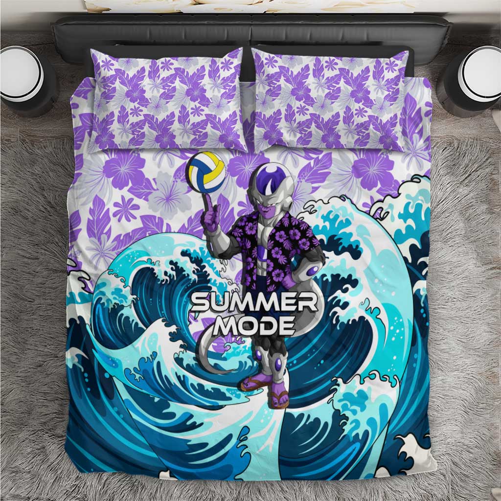 Frieza Dragon Ball Summer Theme Bedding Set with Volleyball Floral Shirt and Shenron Tropical Design - The Mazicc