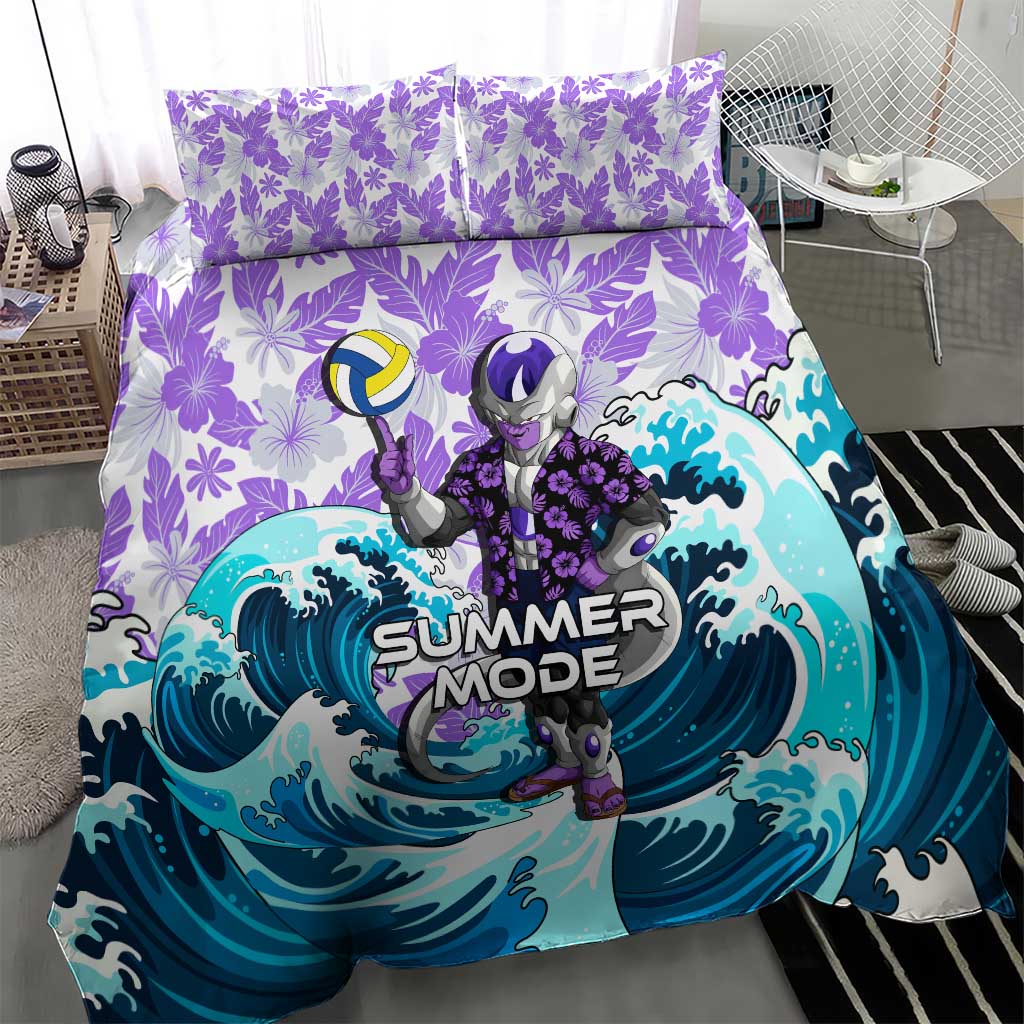 Frieza Dragon Ball Summer Theme Bedding Set with Volleyball Floral Shirt and Shenron Tropical Design - The Mazicc