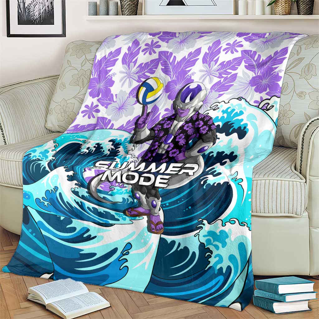 Frieza Dragon Ball Summer Theme Blanket with Volleyball Floral Shirt and Shenron Tropical Design - The Mazicc