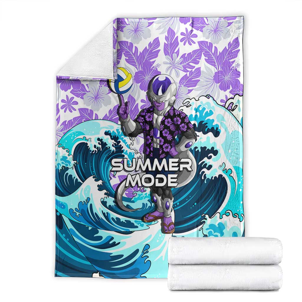 Frieza Dragon Ball Summer Theme Blanket with Volleyball Floral Shirt and Shenron Tropical Design - The Mazicc