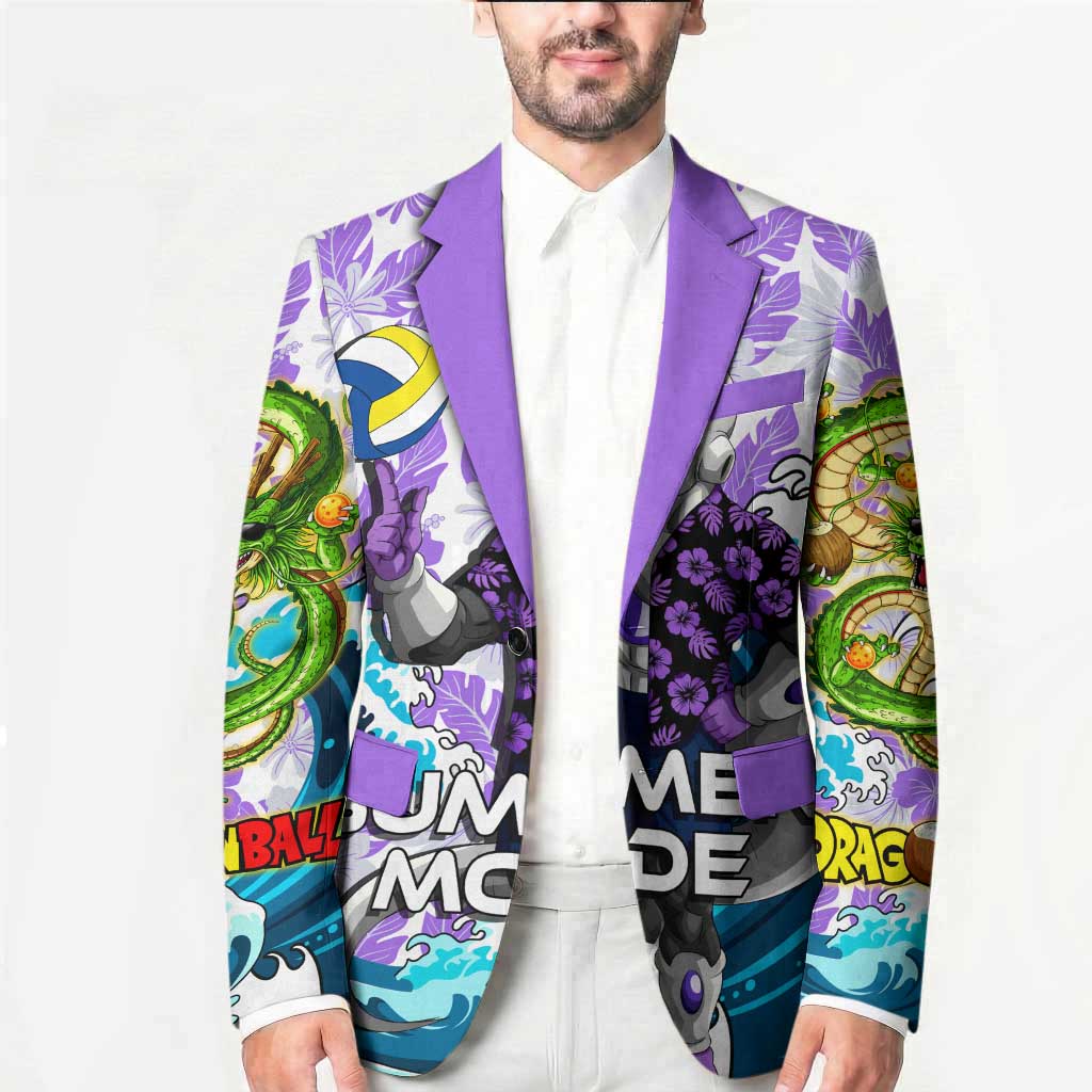 Frieza Dragon Ball Summer Theme Blazer with Volleyball Floral Shirt and Shenron Tropical Design - The Mazicc