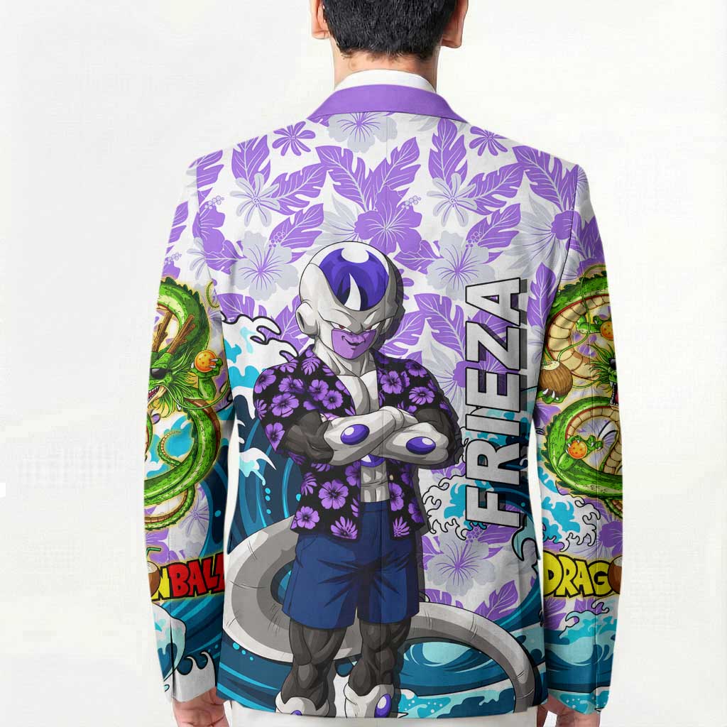 Frieza Dragon Ball Summer Theme Blazer with Volleyball Floral Shirt and Shenron Tropical Design - The Mazicc