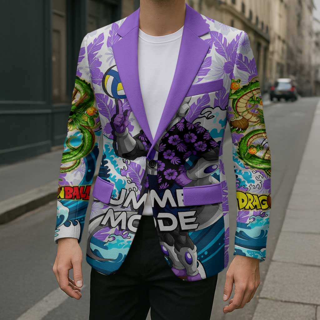 Frieza Dragon Ball Summer Theme Blazer with Volleyball Floral Shirt and Shenron Tropical Design - The Mazicc