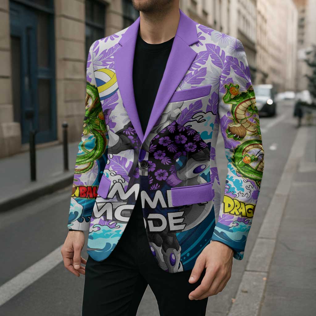Frieza Dragon Ball Summer Theme Blazer with Volleyball Floral Shirt and Shenron Tropical Design - The Mazicc