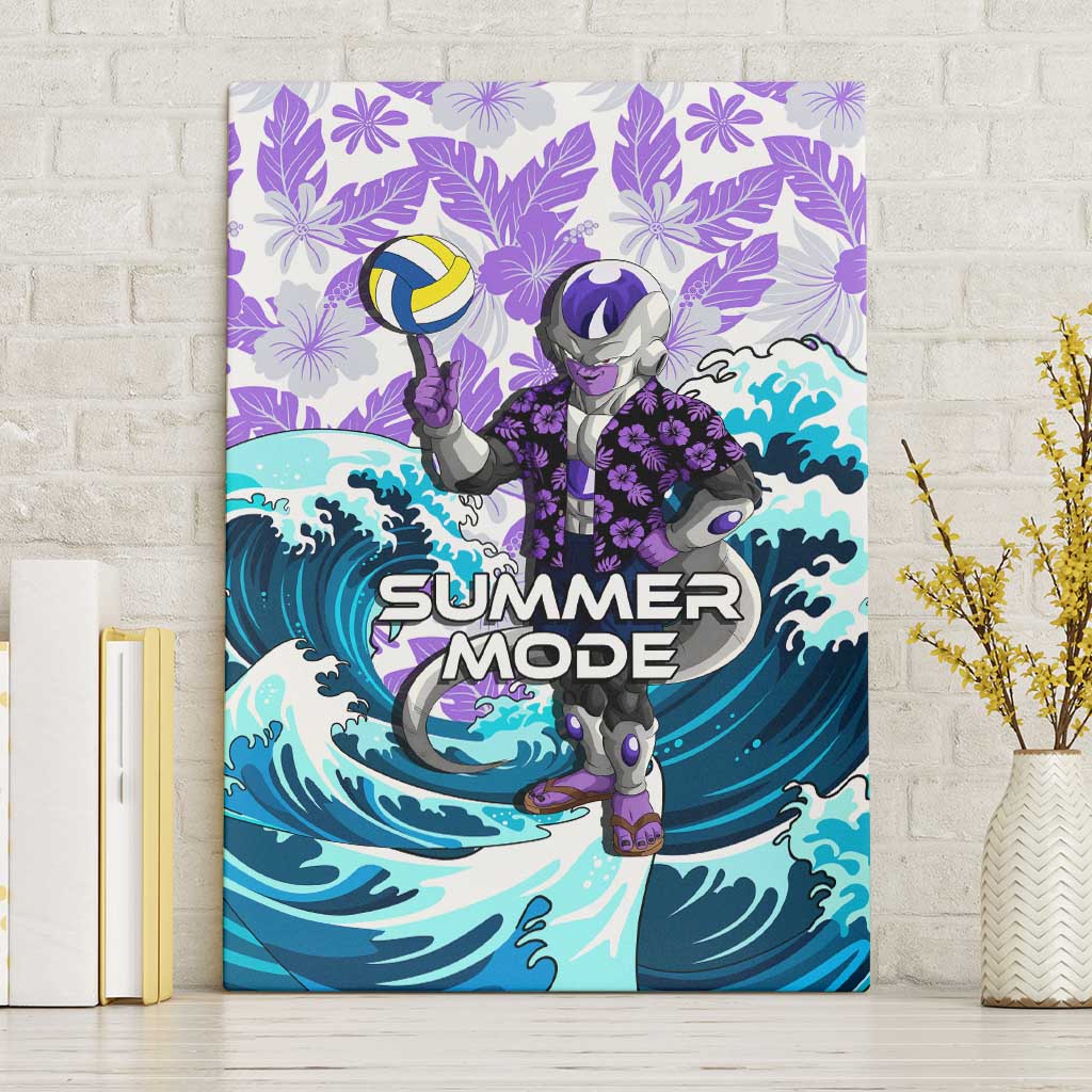 Frieza Dragon Ball Summer Theme Canvas Wall Art with Volleyball Floral Shirt and Shenron Tropical Design - The Mazicc