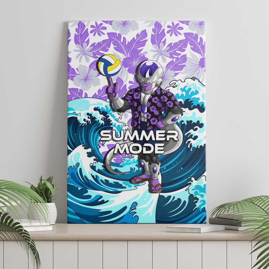 Frieza Dragon Ball Summer Theme Canvas Wall Art with Volleyball Floral Shirt and Shenron Tropical Design - The Mazicc