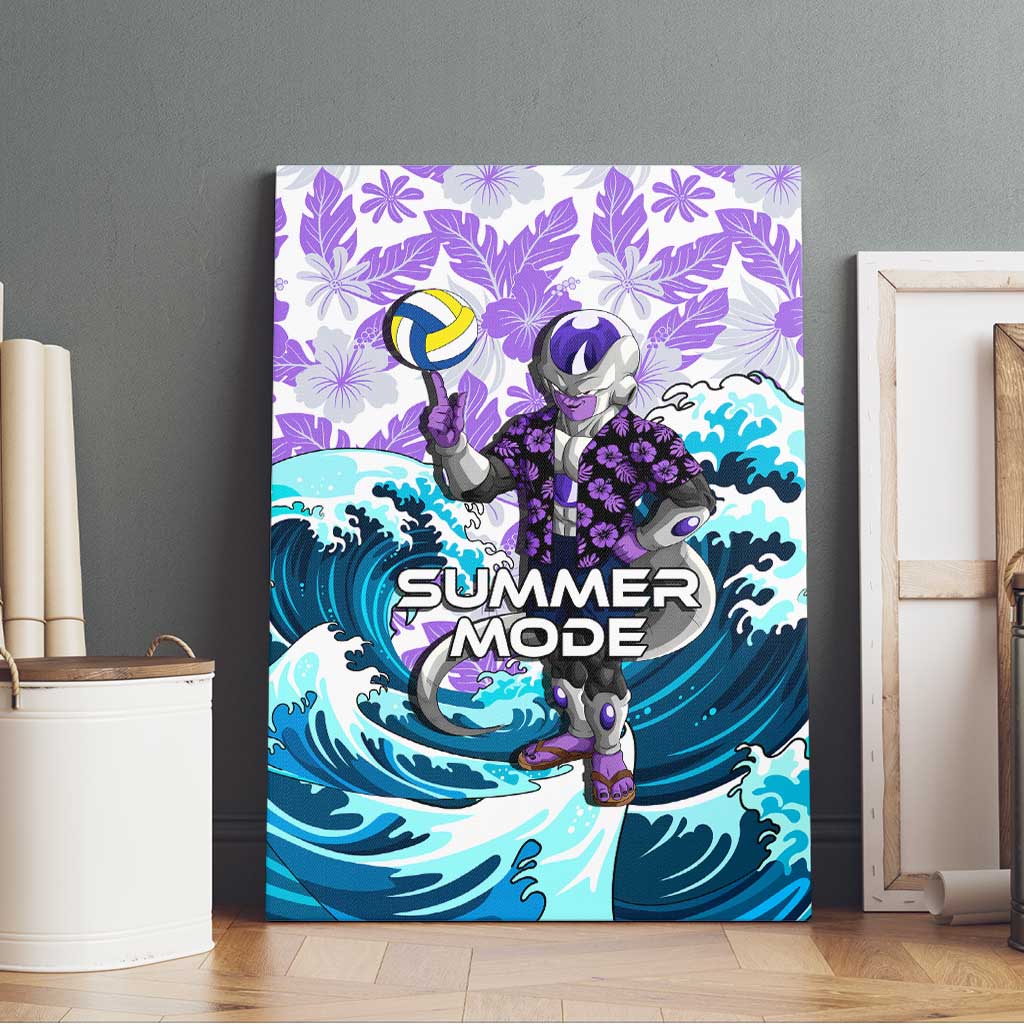 Frieza Dragon Ball Summer Theme Canvas Wall Art with Volleyball Floral Shirt and Shenron Tropical Design - The Mazicc