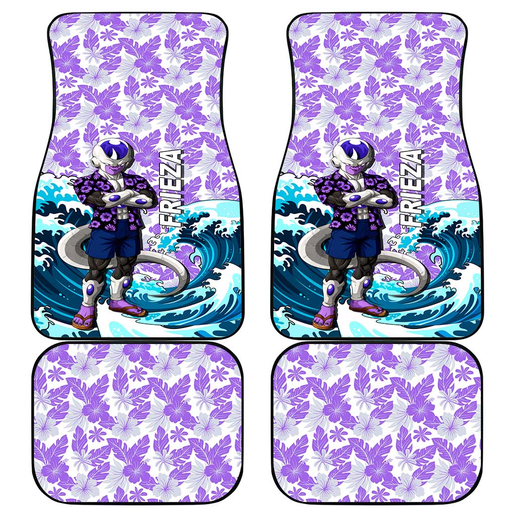 Frieza Dragon Ball Summer Theme Car Mats with Volleyball Floral Shirt and Shenron Tropical Design - The Mazicc