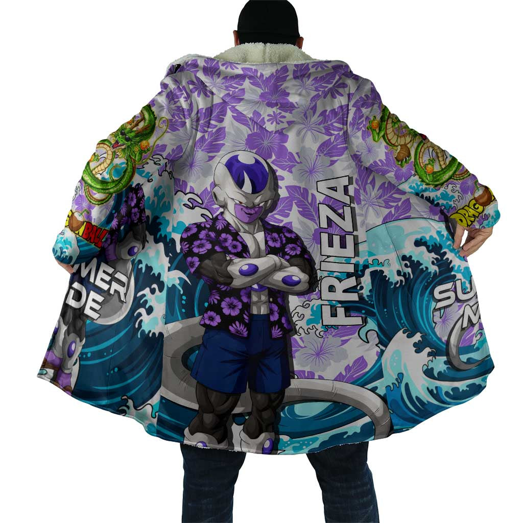 Frieza Dragon Ball Summer Theme Cloak with Volleyball Floral Shirt and Shenron Tropical Design - The Mazicc