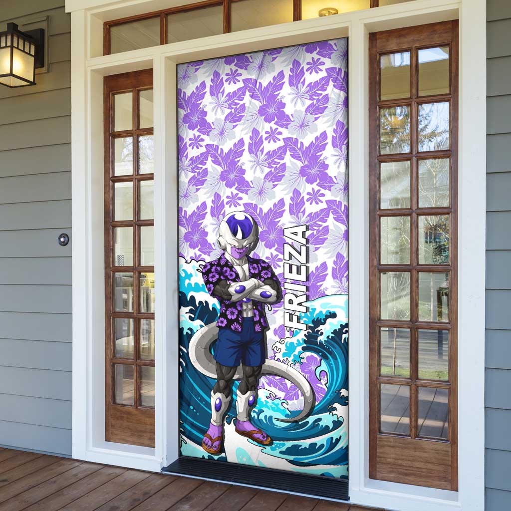 Frieza Dragon Ball Summer Theme Door Cover with Volleyball Floral Shirt and Shenron Tropical Design - The Mazicc