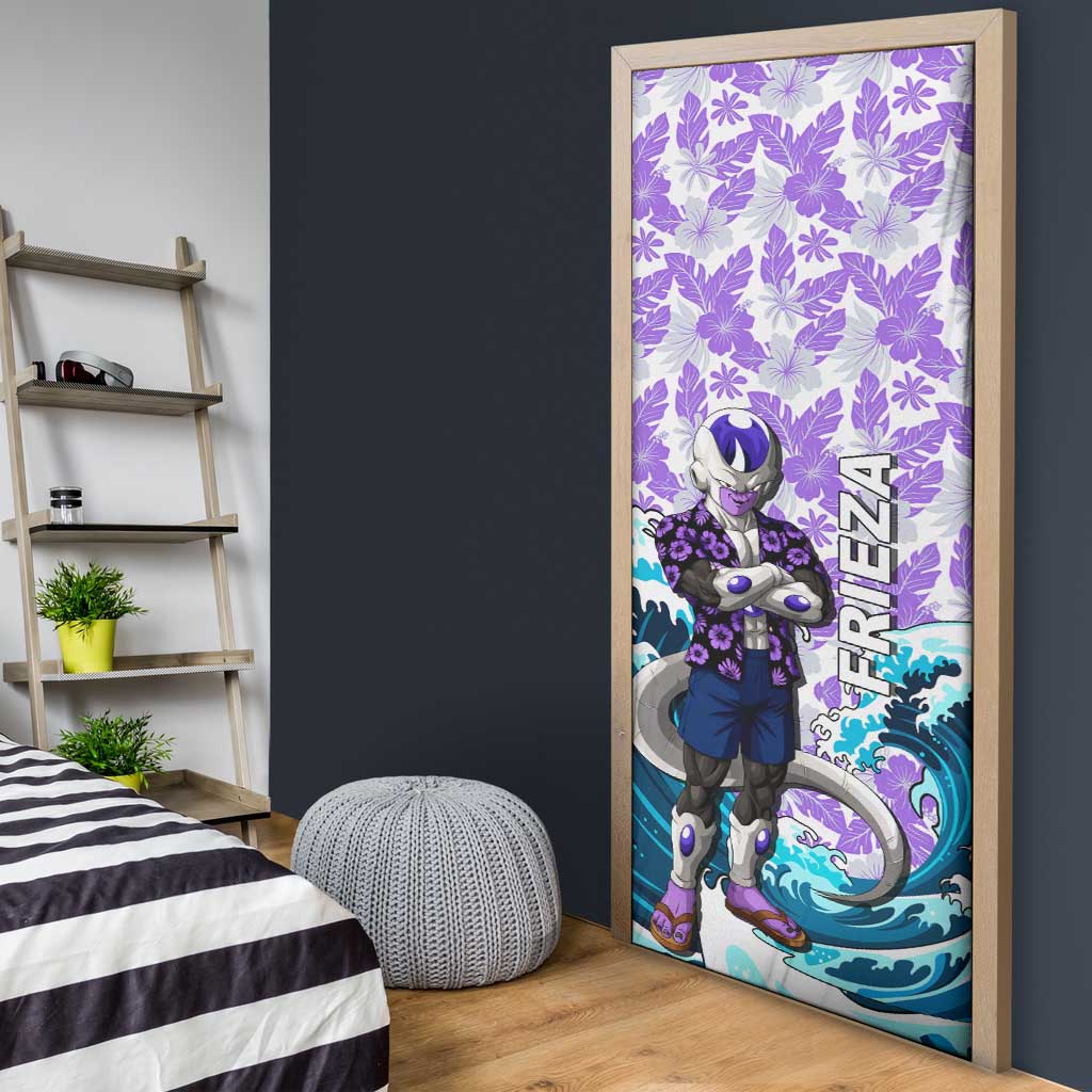 Frieza Dragon Ball Summer Theme Door Cover with Volleyball Floral Shirt and Shenron Tropical Design - The Mazicc