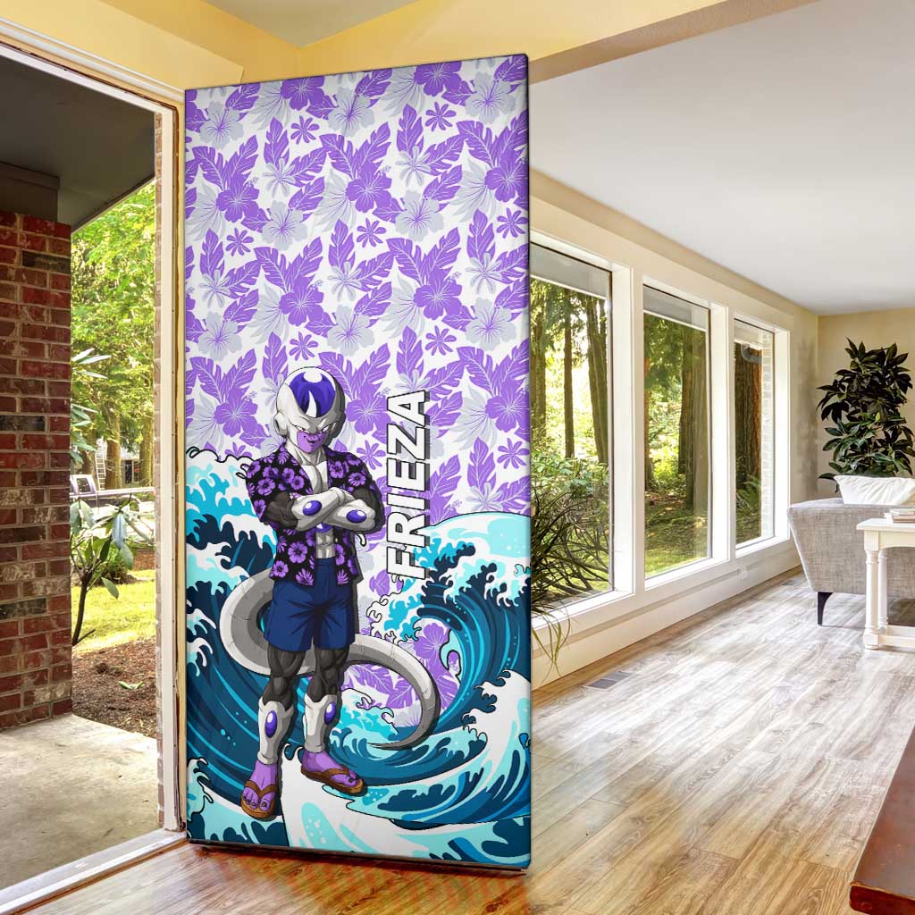 Frieza Dragon Ball Summer Theme Door Cover with Volleyball Floral Shirt and Shenron Tropical Design - The Mazicc
