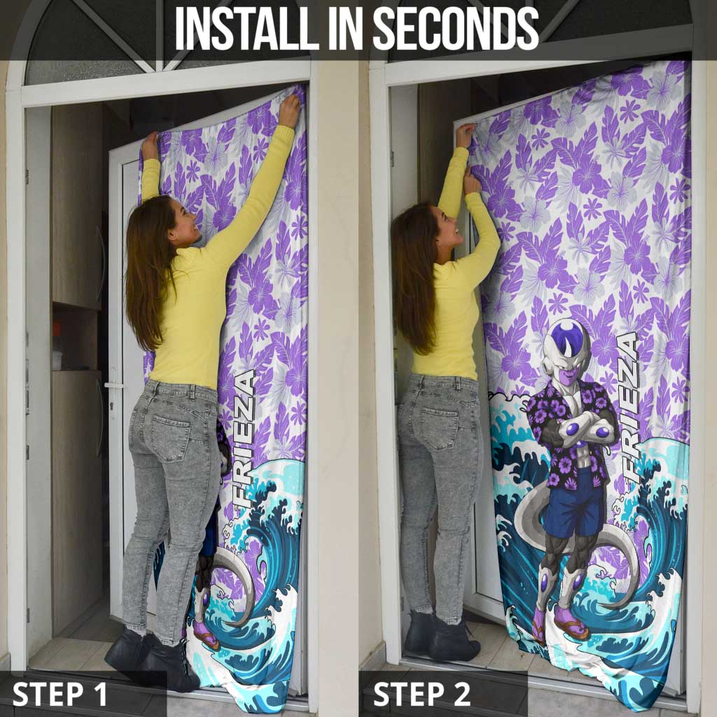 Frieza Dragon Ball Summer Theme Door Cover with Volleyball Floral Shirt and Shenron Tropical Design - The Mazicc