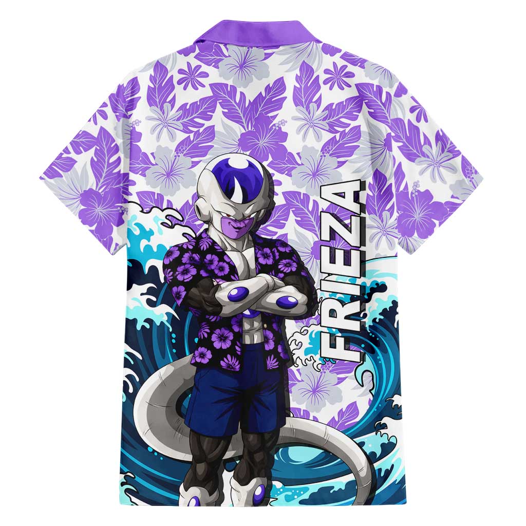 Frieza Dragon Ball Summer Theme Family Matching Summer Maxi Dress and Hawaiian Shirt with Volleyball Floral Shirt and Shenron Tropical Design
