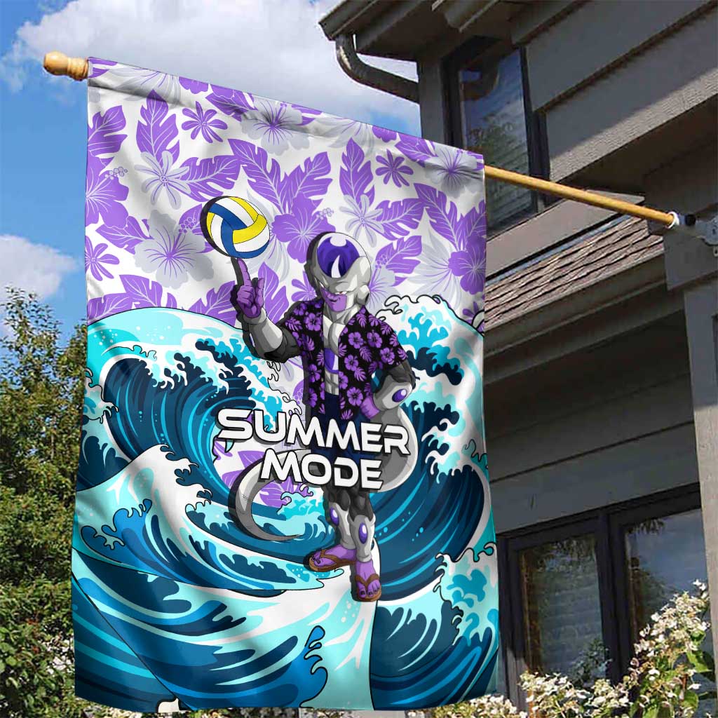 Frieza Dragon Ball Summer Theme Garden Flag with Volleyball Floral Shirt and Shenron Tropical Design - The Mazicc