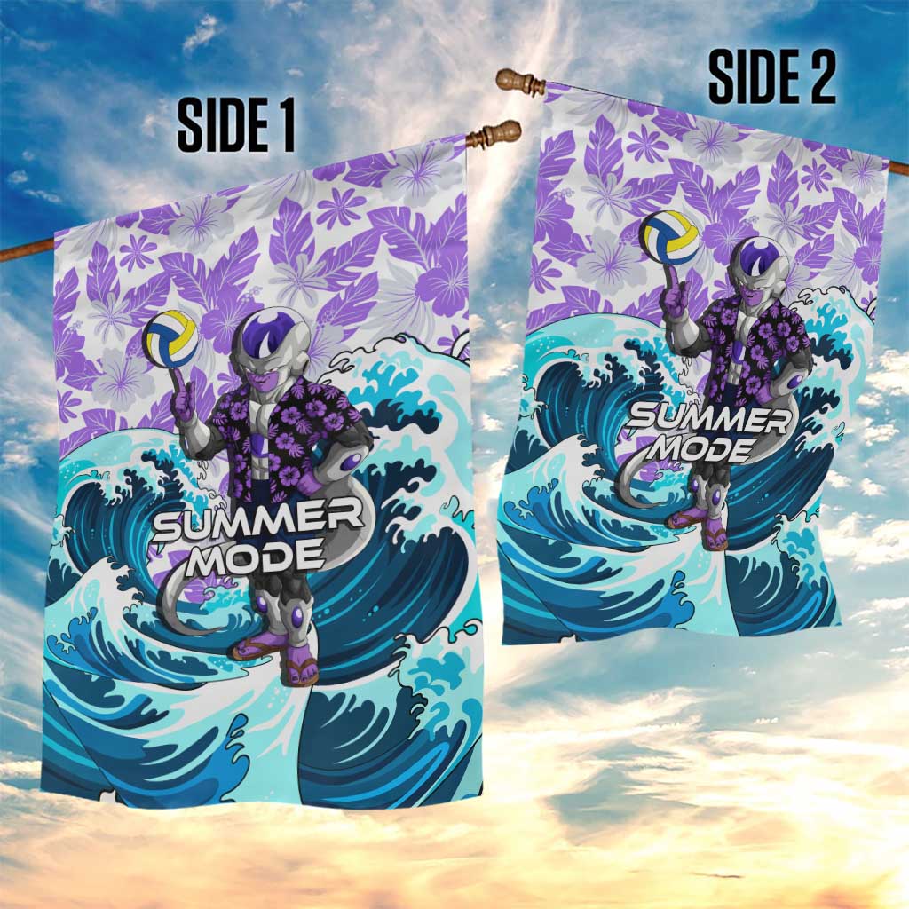 Frieza Dragon Ball Summer Theme Garden Flag with Volleyball Floral Shirt and Shenron Tropical Design - The Mazicc