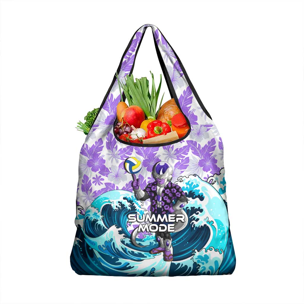 Frieza Dragon Ball Summer Theme Grocery Bag with Volleyball Floral Shirt and Shenron Tropical Design - The Mazicc