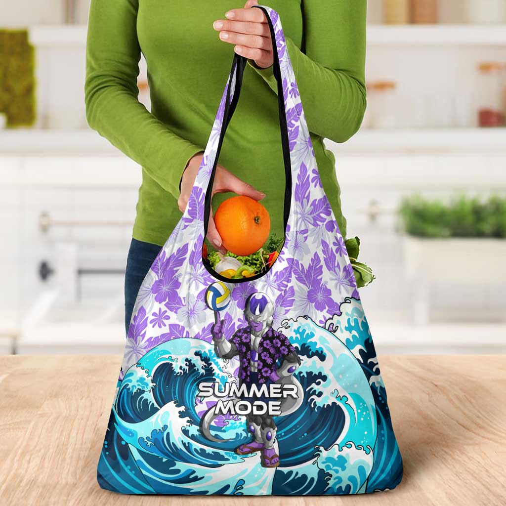 Frieza Dragon Ball Summer Theme Grocery Bag with Volleyball Floral Shirt and Shenron Tropical Design - The Mazicc