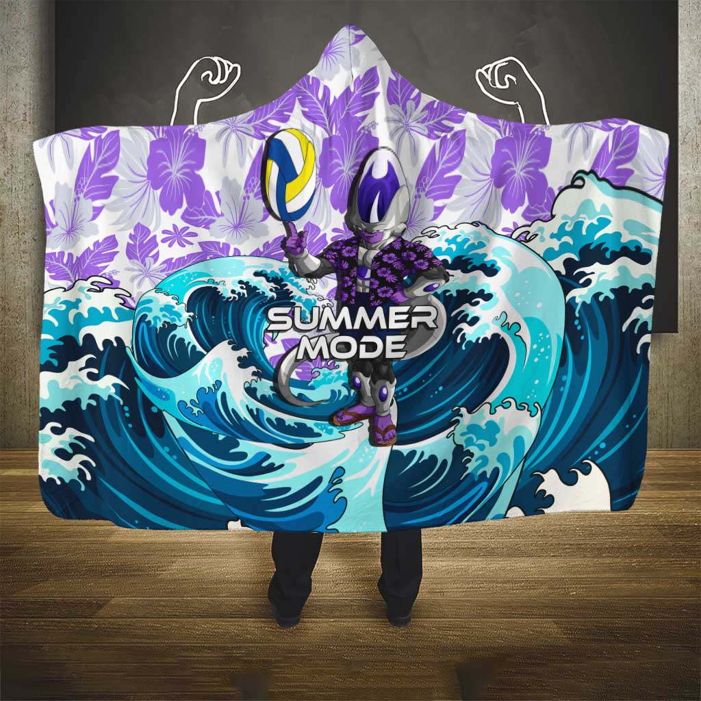 Frieza Dragon Ball Summer Theme Hooded Blanket with Volleyball Floral Shirt and Shenron Tropical Design - The Mazicc
