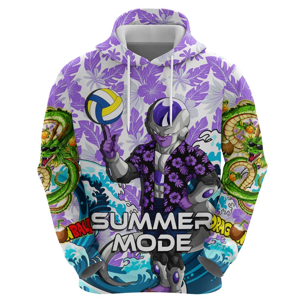 Frieza Dragon Ball Summer Theme Hoodie with Volleyball Floral Shirt and Shenron Tropical Design - The Mazicc