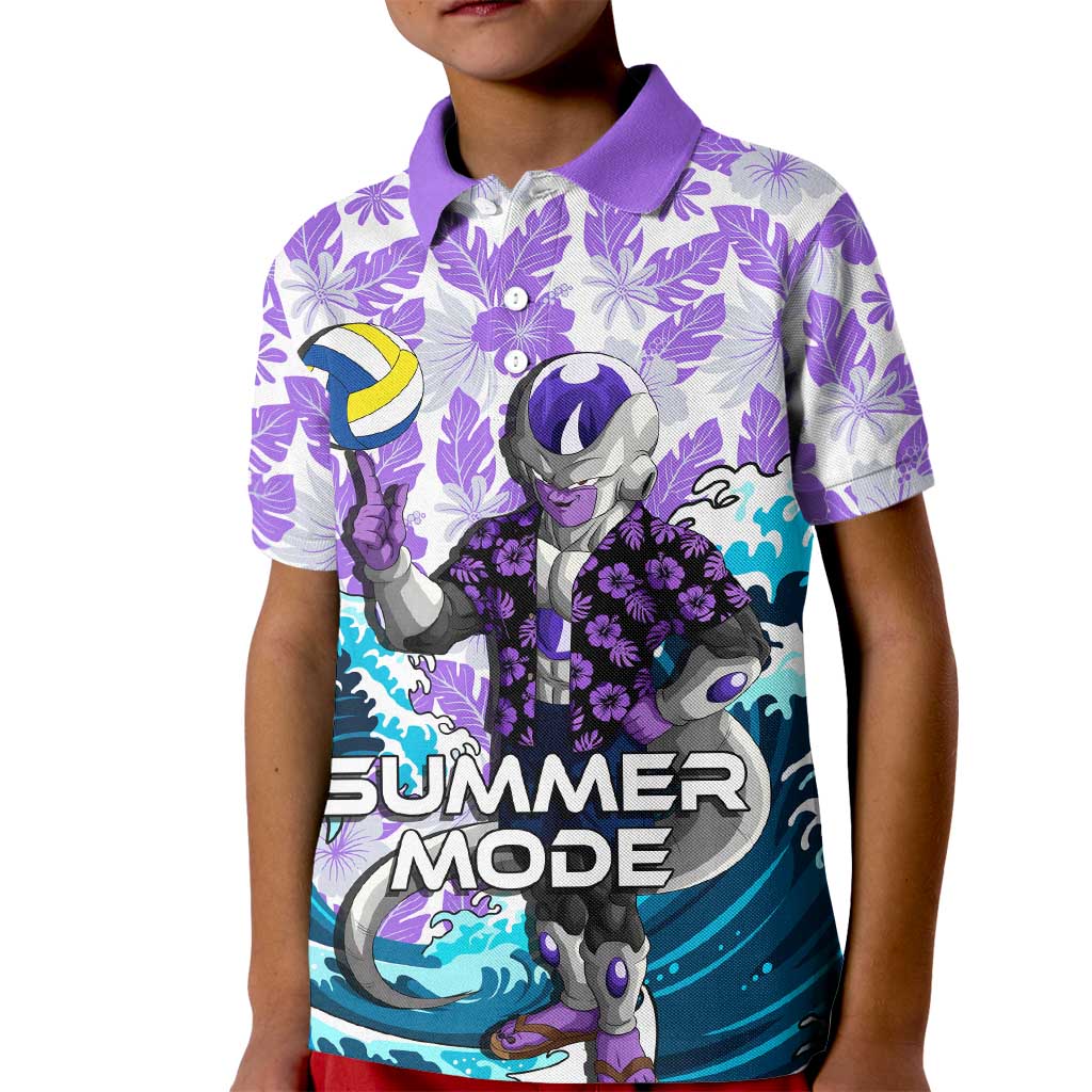 Frieza Dragon Ball Summer Theme Kid Polo Shirt with Volleyball Floral Shirt and Shenron Tropical Design - The Mazicc